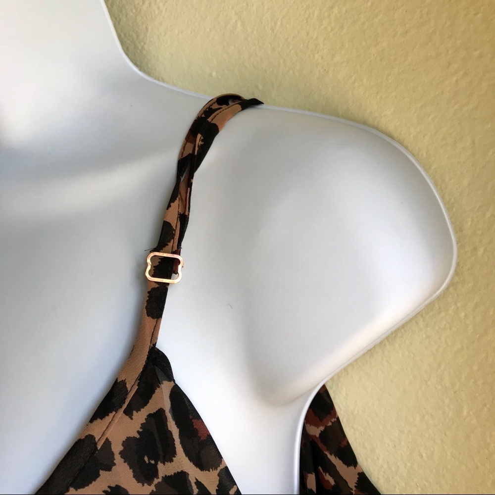 Show Me Your Mumu Sheer Animal Tiered Tank Top Shirt Ruffle Size Small Medium - Picture 4 of 8